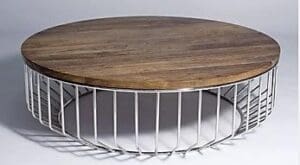 Reza Feiz Style Wood Top Coffee Table