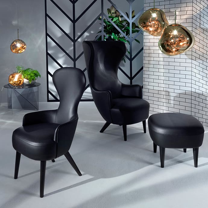 Tom Dixon Style Wingback Dining Chair