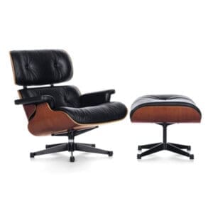 Eames Style lounge chair with ottoman - Black Vitra Legs