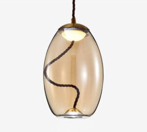 Oval Glass Hanging Ceiling Light